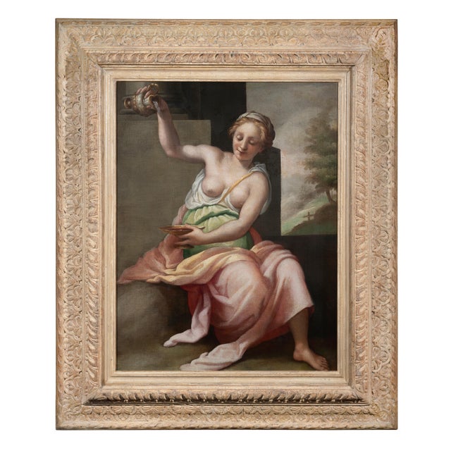 Jacopo da Empoli, Temperance, Oil on Canvas, Late 16th Century, Framed For Sale - Image 12 of 12
