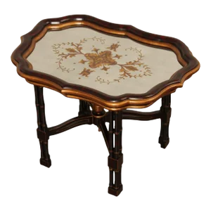 Late 20th Century English Regency Style Partial Gilt Faux Bamboo Tray Table