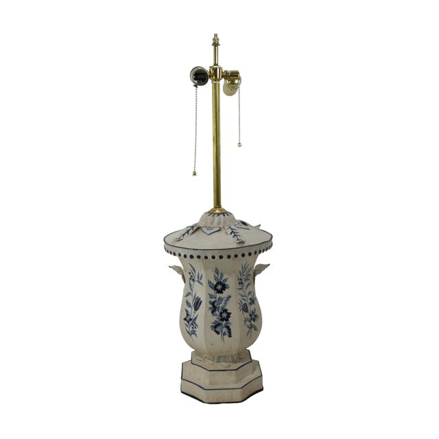 Ornate vintage medieval toleware table lamps, classic in design and crafted from durable metal, resembling an ancient urn...