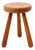 Vintage Brutalist Tripod Stool in Wood, 1960 For Sale