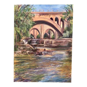 “View of Berea Falls” Expressionist Landscape Oil Painting