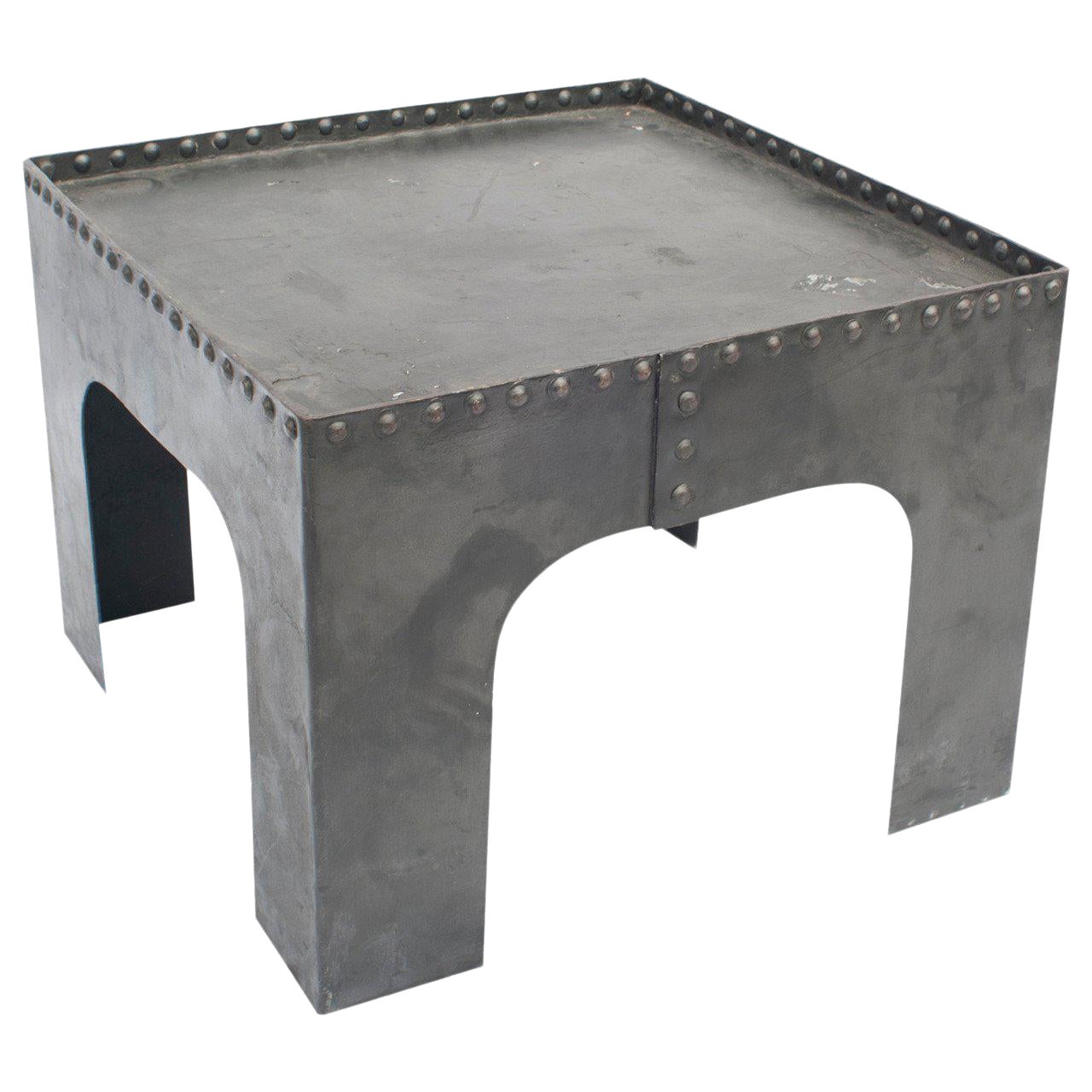 Small Square Industrial Metal Coffee Table Chairish