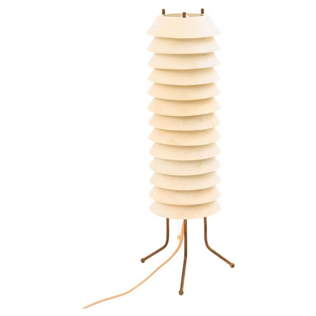 White Metal and Brass Table Lamp by Ilmari Tapiovaara for Asko, 1955 For Sale - Image 11 of 11