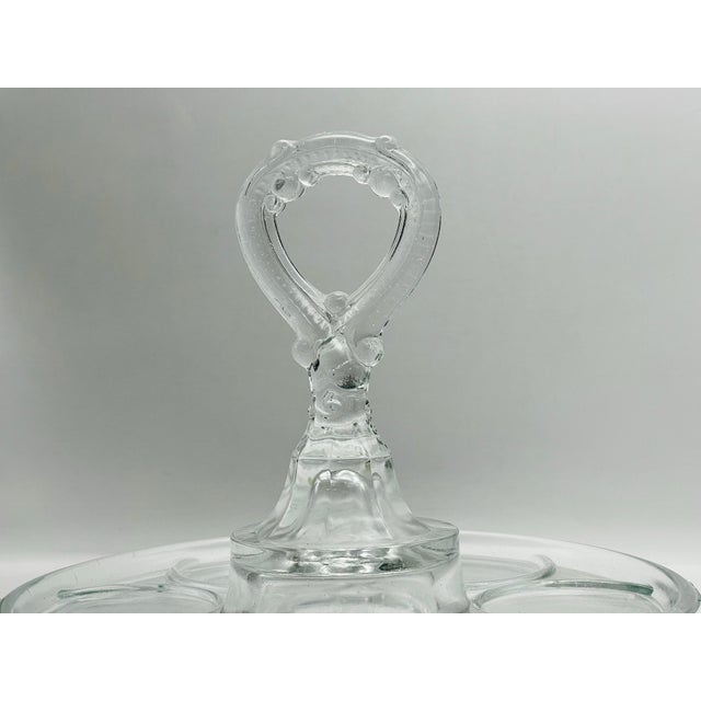 Mid 20th Century Vintage Pressed Glass Round Serving Tray For Sale - Image 5 of 9