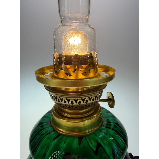 1970s Dagmar Mini Table Lamp in Emerald Green Glass from Holmegaard, Denmark, 1970s For Sale - Image 5 of 8