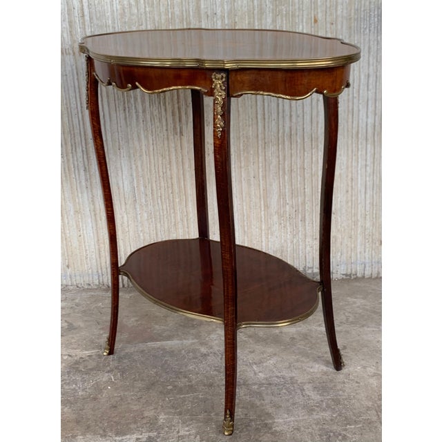 French 19th Century Table Louis XV Style with Floral Marquetry and Gilt Bronze For Sale - Image 18 of 18