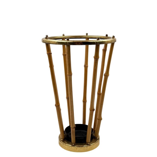 Wood Hollywood Regency Bamboo Umbrella Rack, France, 1970s For Sale - Image 7 of 8