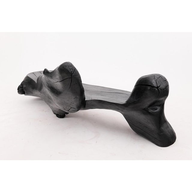 Sculptural Charred Wood Bench by Logniture For Sale - Image 13 of 18