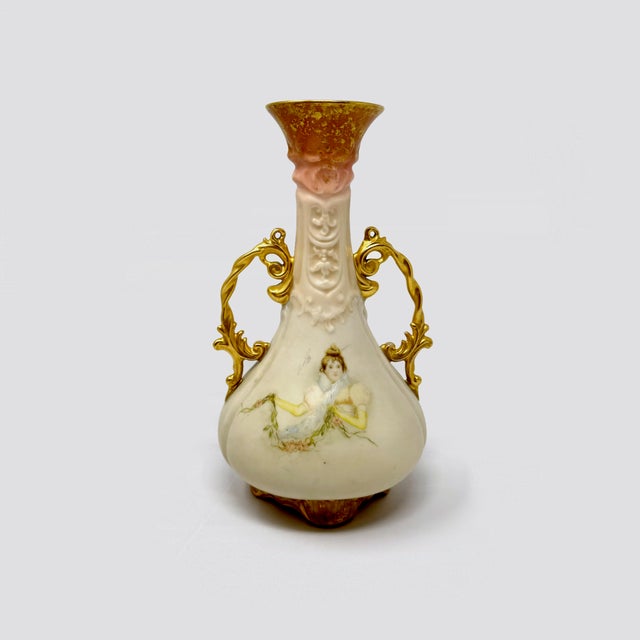 Up for your consideration is a stunning Antique Art Nouveau Portrait Vase, standing approximately 10 inches tall. This...