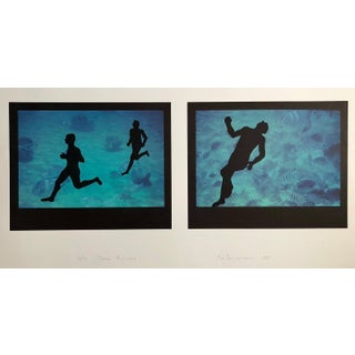 Eve Sonneman, Large Diptych "Deep runners" Photograph Signed Surrealist Photo Lithograph, 1987 For Sale