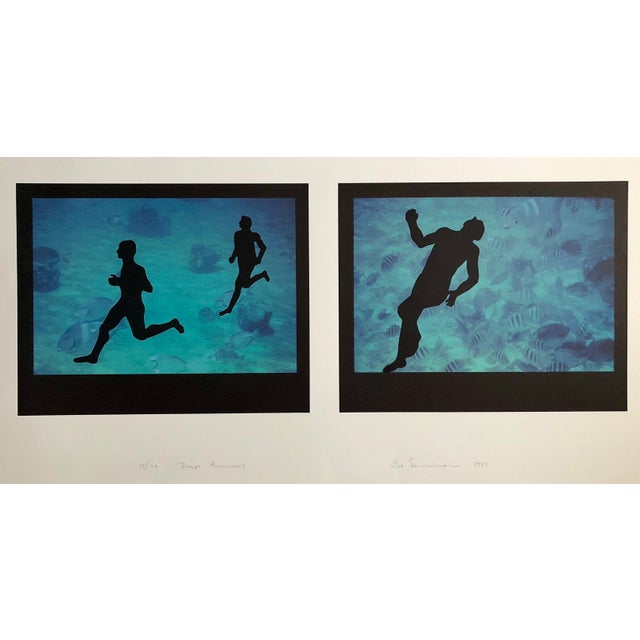 Eve Sonneman, Large Diptych "Deep runners" Photograph Signed Surrealist Photo Lithograph, 1987 For Sale
