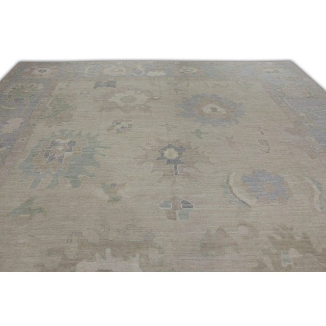 Oriental Hand Knotted Rug Turkish Oushak 12'2" x 15'1" For Sale - Image 4 of 7