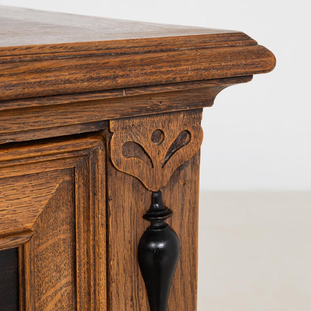 A chest of drawers whose dark walnut, 3 drawers, black iron hardware gives it real character at first glance. Dating to...