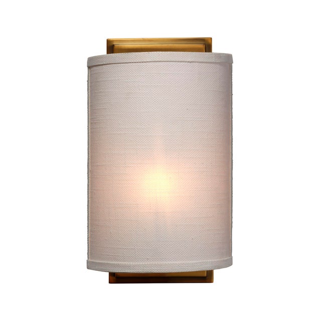 2020s Jamie Young Riley Wall Sconce in White Linen For Sale - Image 5 of 8
