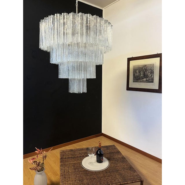 Huge Vintage Murano Glass Tiered Chandelier 78 Glasses, 1990s For Sale - Image 8 of 18