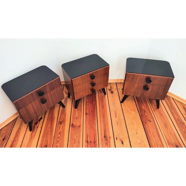 Czechoslovakian Nightstands by J. Halabala for UP Závody, 1950s, Set of 3 For Sale - Image 16 of 17