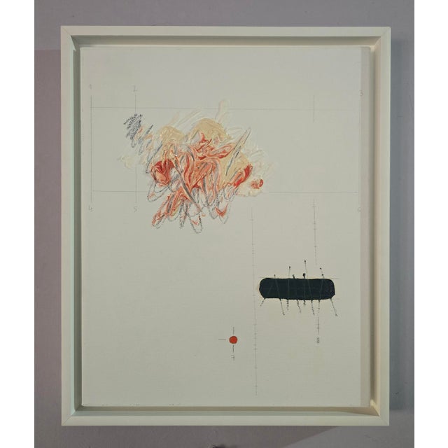 # 'Flower' #3 - High-End Framed Cy Twombly Style Minimalist Botanic Oil on Canvas For Sale - Image 6 of 8