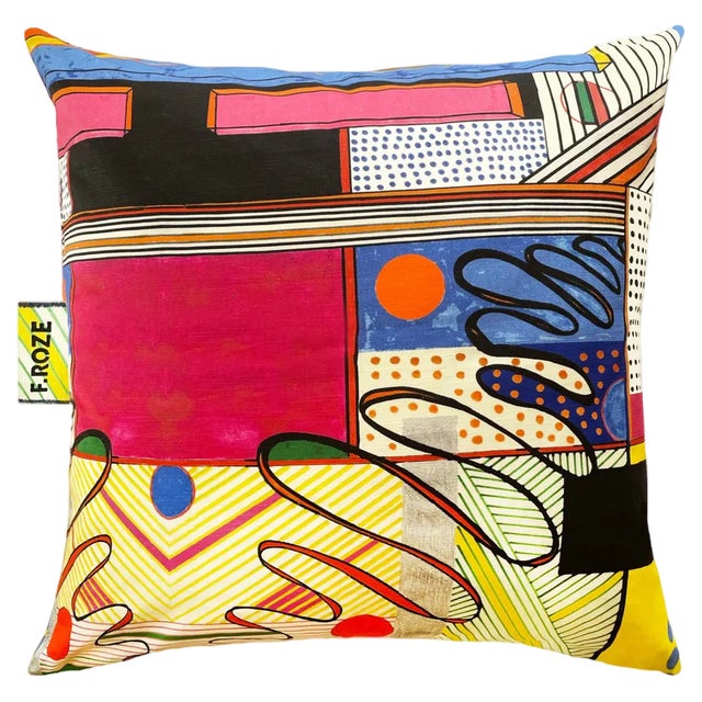 Sixties Wave Cushion Cover by F.Roze For Sale