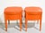 Mid Century Round Side Tables in Orange Newly Painted - A Pair For Sale - Image 10 of 12