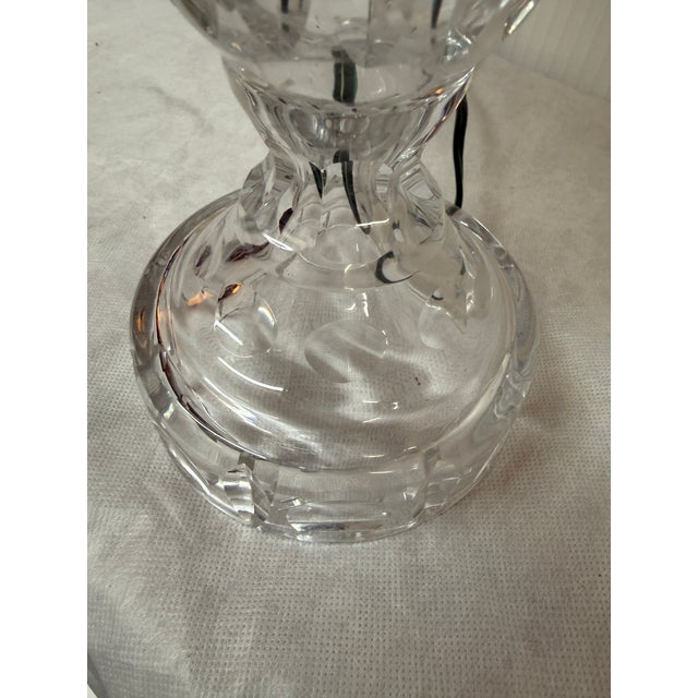 Late 20th Century Vintage Crystal Cut Glass Table Lamp For Sale - Image 5 of 12