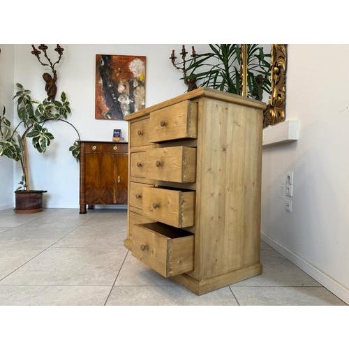 Wood Rustic 8-Piece Shop Chest or Apothecary Cabinet in Softwood For Sale - Image 7 of 15