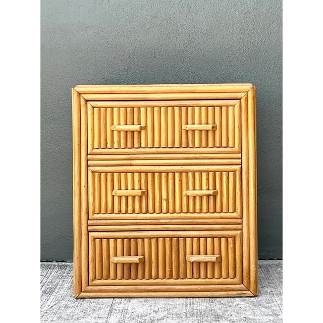 Vintage Rattan Three-Drawer Chest For Sale - Image 4 of 12
