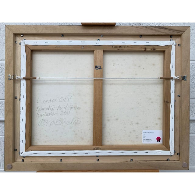 Gray Angela Wakefield, Black & White Painting of People in Sunshine on London Bridge with Tower Bridge, 2011 For Sale - Image 8 of 9