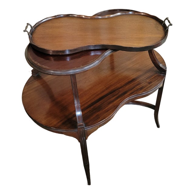 Early 20th Century Mahogany 2 Tier Tray Top Table For Sale