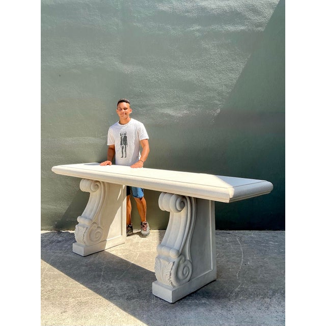 Late 20th Century Vintage Cast Concrete Long Console For Sale - Image 5 of 12