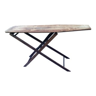 Antique Wooden Adjustable Ironing Board For Sale