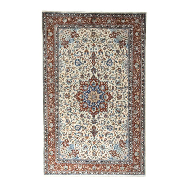 Hand-Knotted Middle Eastern Sarouck Rug For Sale - Image 13 of 13