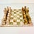 1970s Vintage Italian Mediterranean Hand Carved Pink Marble & Sage Onyx Chess Set - 33 Pieces For Sale - Image 9 of 16