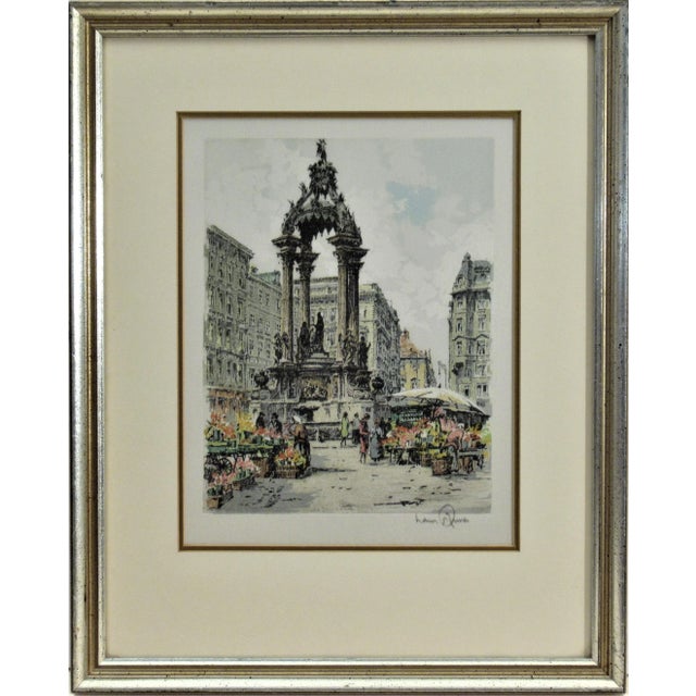 1950s Hans Figura, Flowers Market For Sale - Image 5 of 5