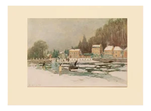 1940s After Alfred Sisley "Marly, the Lock", First Edition Parisian Lithograph