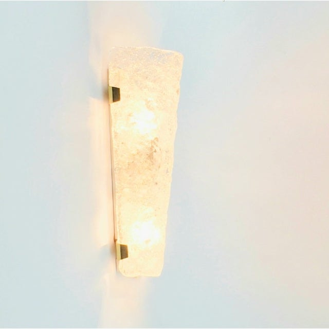 Mid-Century Modern 1960s Large Mid-Century Modern Murano Glass & Brass Wall Lamp/Sconce From Hillebrand For Sale - Image 3 of 9