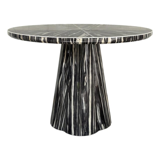 Made Goods Modern Zebra Gloss Faux Bone Novak Entry Table For Sale