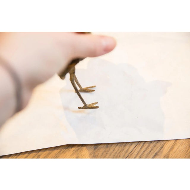 Mid 20th Century Vintage African Light Patina Bronze Ostrich For Sale - Image 5 of 8