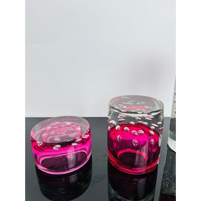 Model 7425 Art Glass Vase and Jardiniere Set by Jaroslav Svoboda for Škrdlovice, Czechoslovakia, 1974, Set of 3 For Sale - Image 13 of 15