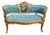 1970 French Louis XVI Gold Beech Velvet Settee - 1 Pc For Sale