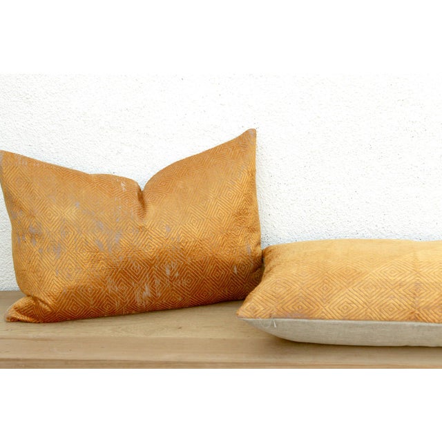 19th Century Maharaja's Accord, Set of 2 Heirloom Bagh Phulkari Pillows For Sale - Image 5 of 9