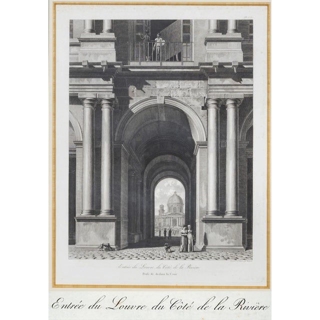French Early 19th Century Engravings of the Entrances to the Louvre by Louis-Pierre Baltard, Framed - Set of 4 For Sale - Image 3 of 11