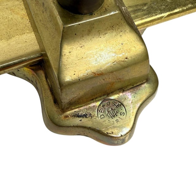 Antique Brass Pot Rack Rail French Kitchen Hanging Rack, 1890s For Sale - Image 5 of 9