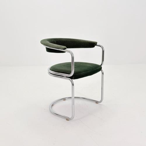 Mid-Century Modern Green Velvet Dining Table Armchairs by Giotto Stoppino, Italy, 1970s For Sale - Image 3 of 18