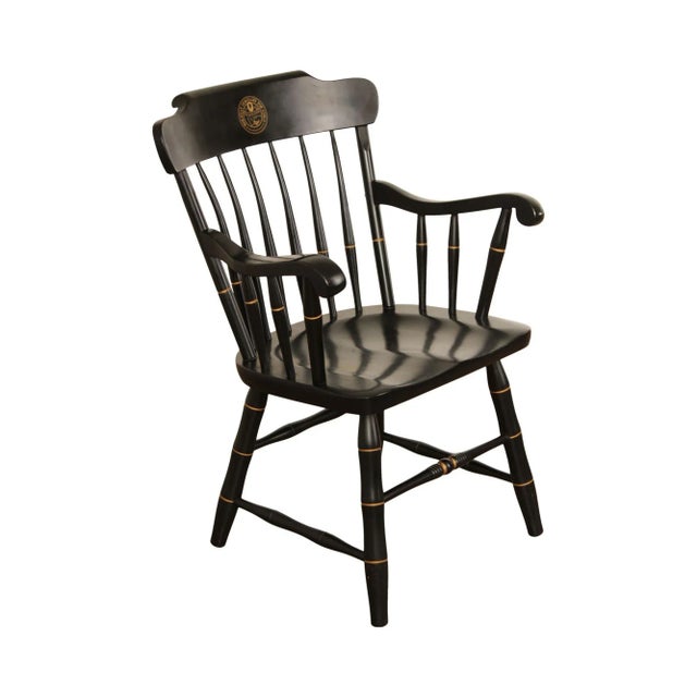 Moravian Seminary For Girls Black Painted Windsor Armchair For Sale - Image 13 of 13