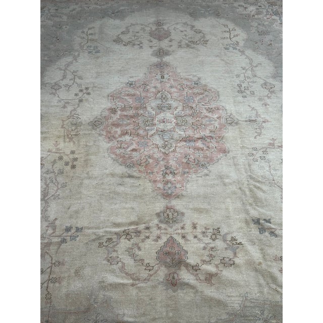 Antique Borlou Rug With Central Medallion and Floral Border – 11'10" X 9'3" For Sale - Image 4 of 11