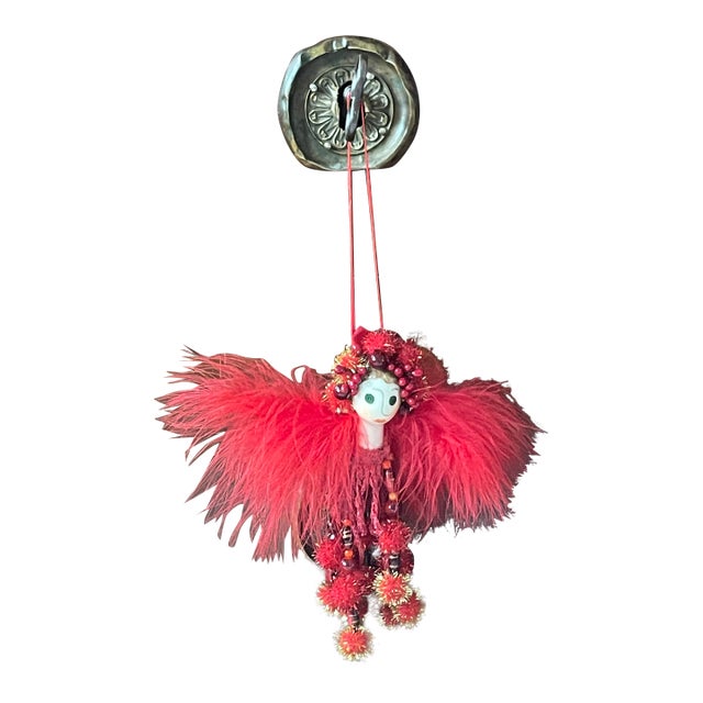 Vintage Ostrich Feather Figural Tassel For Sale