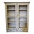 Antique French Hand-Painted Bookcase/Cabinet - Distressed White, Beaded Trim, Double Door For Sale