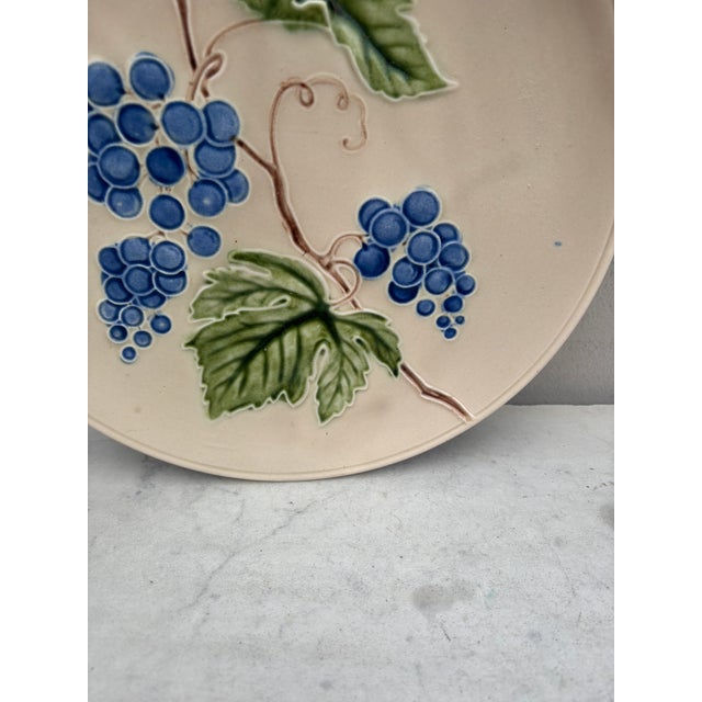 Large German Majolica Grapes Platter Circa 1920 For Sale - Image 4 of 5