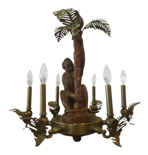 Monkey & Brass Palm Frond Leaf Six-Light Chandelier