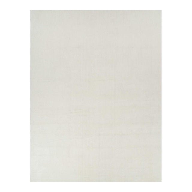 Rug & Kilim’s Oversized Textural Rug in Simple, Solid Cream White Tones - 13x17 For Sale